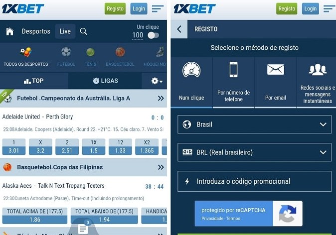 Registo 1XBET Portugal