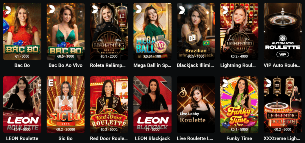 Jogos ao Vivo no Leon Casino